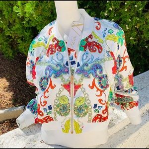 Wow couture white bomber  jacket size large